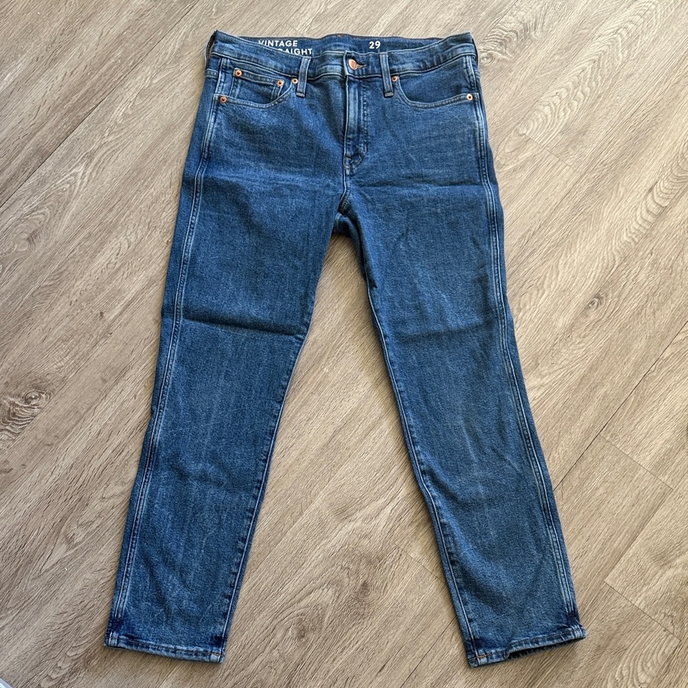 J. Crew Women's Vintage Slim Straight Jeans in Classic Blue